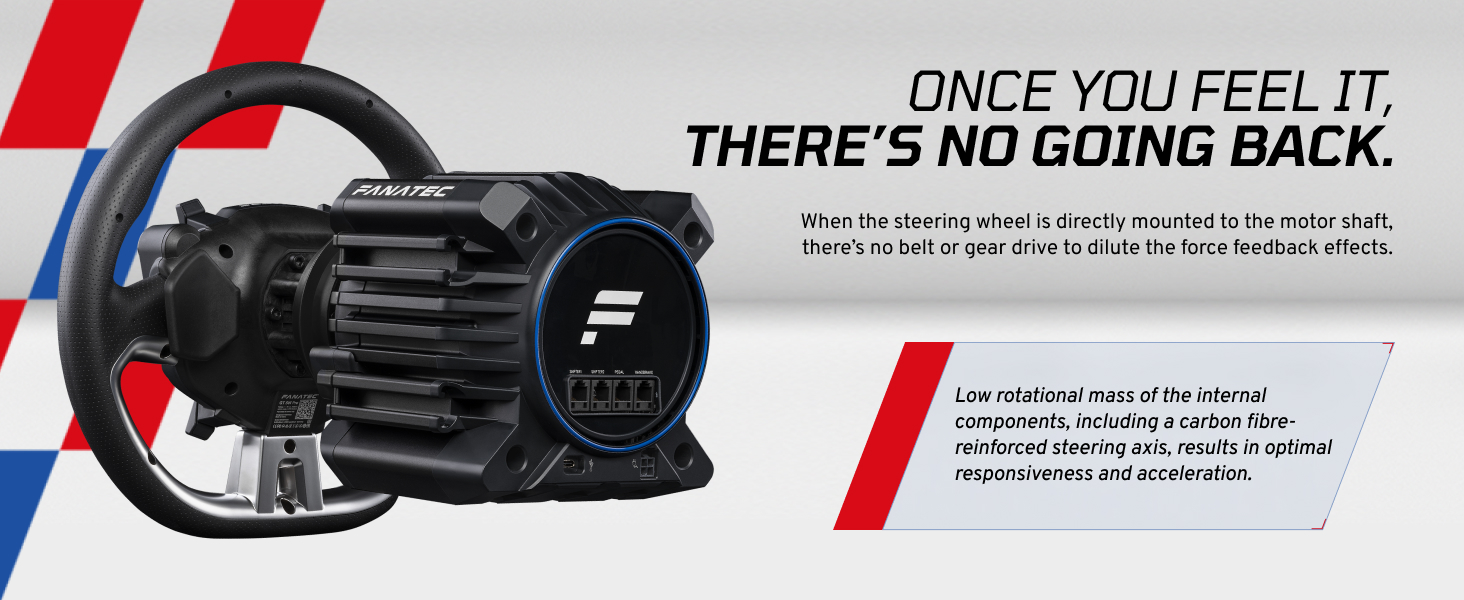 wheel mount motor shaft force feedback carbon-fibre responsive acceleration control