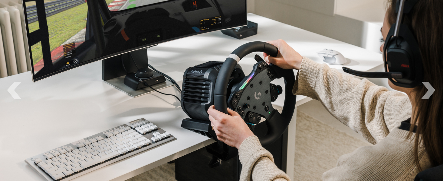 RS50 System, 3-Piece Sim Racing Steering Wheel Setup for PlayStation