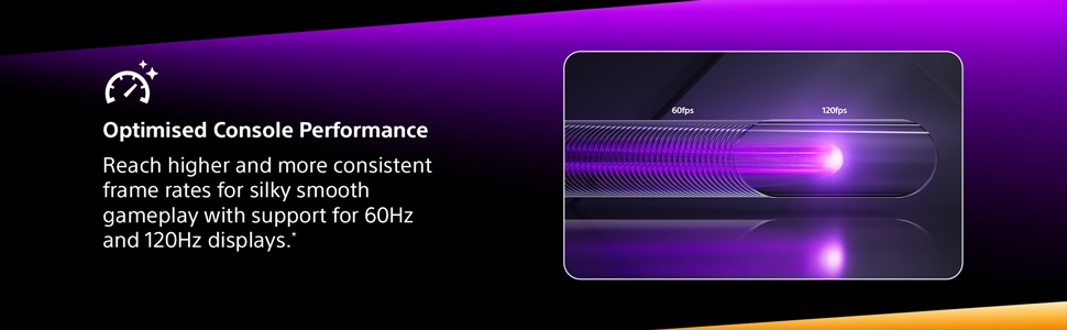 Enjoy smooth gameplay with optimized PS5 performance and support for 60Hz and 120Hz displays.