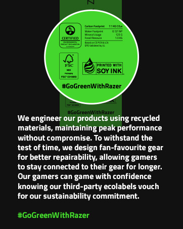 Razer sustainability go green ecolabel