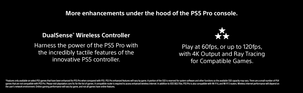 Discover powerful enhancements and features built into the advanced PS5 Pro console.