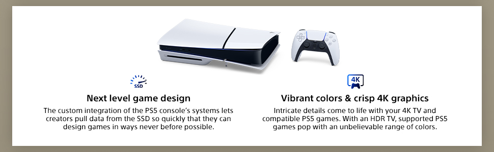 Next-level PS5 game design with fast SSD, vibrant 4K HDR visuals, and stunning color detail.