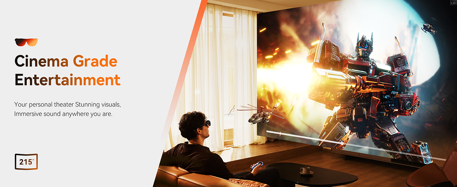 featuring a massive 215" virtual screen