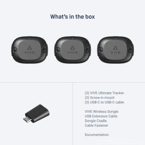 HTC Vive Ultimate Tracker 3 Pack + Dongle - VR Full Body Tracking - Compatible with SteamVR, Vive XR Elite, Meta Quest Virtual Reality Headsets - Image 6