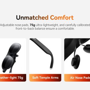 Rokid Max 2 AR Glasses Black, 215" Micro-OLED Display, 50° FOV, 600 Nits Brightness, Compatible with Smart Phone, Steam Deck, ROG, and More, Immersive Wearable Display for Gaming & Entertainment - Image 6