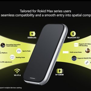 Rokid Station2 Google-Certified Spatial Calculator with Beam, Media Beam Best Companion Max2 AR Glasses, 5000mAh Battery, 8GB+128GB, Bluetooth 5.2, Wi-Fi 6 - Image 3
