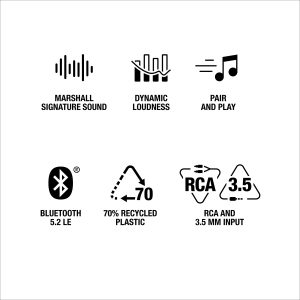 Marshall Stanmore III Bluetooth Home Speaker - Loud Stereo Sound with Bass and Treble Controls | Plug-in Powered | Record Player Compatible | RCA and 3.5 mm Aux Inputs - Black - Image 20