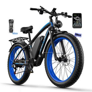 Ebike for Adults Electric, 52V 19.2Ah/32Ah, Peak 2000W/2500W E-Bike, 36/40MPH, 70 Miles/100Miles Long Range, Hydraulic Disc Brake, Off Road Snow Mountain E-Bike, 24"/26" Fat Tire Fast Electric Bicycle - Image 11