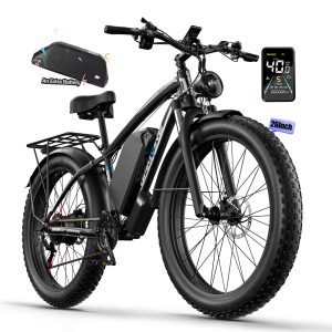 Ebike for Adults Electric, 52V 19.2Ah/32Ah, Peak 2000W/2500W E-Bike, 36/40MPH, 70 Miles/100Miles Long Range, Hydraulic Disc Brake, Off Road Snow Mountain E-Bike, 24"/26" Fat Tire Fast Electric Bicycle - Image 3