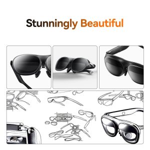 Rokid Max 2 AR Glasses Black, 215" Micro-OLED Display, 50° FOV, 600 Nits Brightness, Compatible with Smart Phone, Steam Deck, ROG, and More, Immersive Wearable Display for Gaming & Entertainment - Image 7