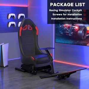 DIWANGUS Racing Simulator Cockpit Racing Wheel Stand with Seat Gaming Chair Sim Racing Cockpit for G29 G920 G923 G27 G25 T248X T248 T300RS T150 458 TX Xbox PS4 PS5 PC Accessories - Image 6