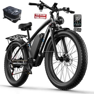 Ebike for Adults Electric, 52V 19.2Ah/32Ah, Peak 2000W/2500W E-Bike, 36/40MPH, 70 Miles/100Miles Long Range, Hydraulic Disc Brake, Off Road Snow Mountain E-Bike, 24"/26" Fat Tire Fast Electric Bicycle - Image 7