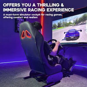 DIWANGUS Racing Simulator Cockpit Racing Wheel Stand with Seat Gaming Chair Sim Racing Cockpit for G29 G920 G923 G27 G25 T248X T248 T300RS T150 458 TX Xbox PS4 PS5 PC Accessories - Image 3