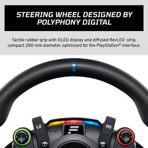 Fanatec Officially Licensed Gran Turismo DD Pro PlayStation Sim Racing Steering Wheel, Base and Pedals – Polyphony Digital Wheel, 5 Nm FluxBarrier Direct Drive, 2-Pedal Set for PC, PS5, PS4 - Image 5