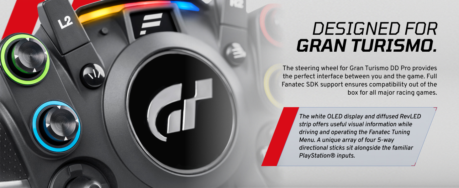designed for gran turismo perfect interface full fanatec sdk support compatiblity OLED display