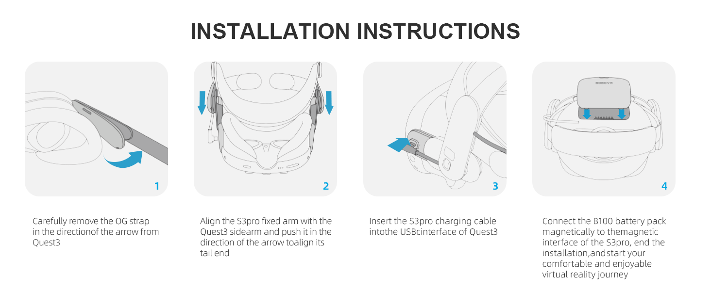 BOBOVR S3 Pro quest 3 head strap