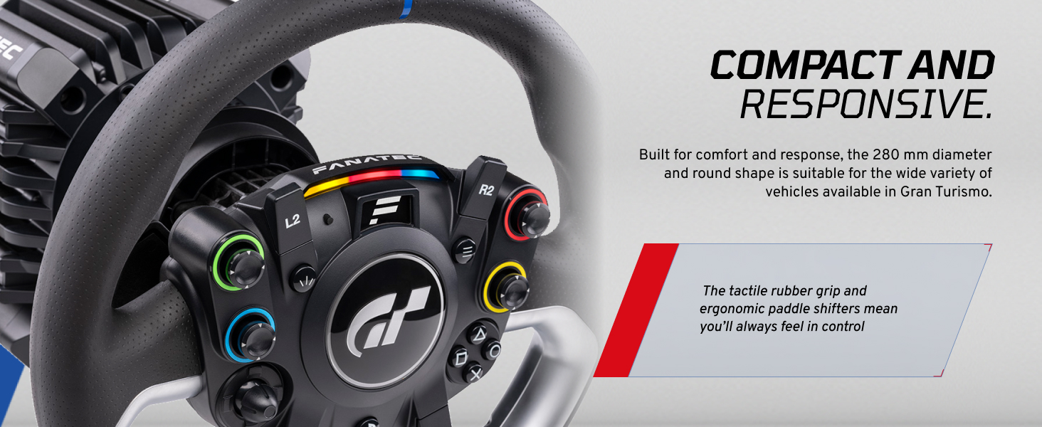 compact and responsive comfort wide compatiblity tactile ergonomic rubber grip shape paddle shifters