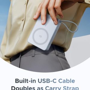 UGREEN MagFlow 20000mAh Magnetic Power Bank for MagSafe with Built-in Cable, High-Capacity Qi2 25W Certified Wireless Charging and 45W PD Fast Charging, Portable Charger for iPhone 17 Pro Max/16/15/14 - Image 5