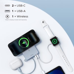 UGREEN MagFlow 20000mAh Magnetic Power Bank for MagSafe with Built-in Cable, High-Capacity Qi2 25W Certified Wireless Charging and 45W PD Fast Charging, Portable Charger for iPhone 17 Pro Max/16/15/14 - Image 6