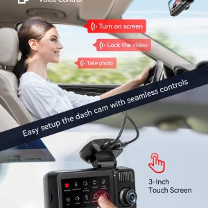 REDTIGER F17 Elite 4K Dash Cam 3 Channel, STARVIS 2 IMX678 & IMX675, 128GB Card, Full Night Color, 4K+2.5K+1080P Front and Rear Inside, Voice Control, 5GHz WiFi-30MB/s Download, GPS, HDR, Parking Mode - Image 5