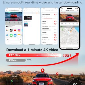 REDTIGER F17 Elite 4K Dash Cam 3 Channel, STARVIS 2 IMX678 & IMX675, 128GB Card, Full Night Color, 4K+2.5K+1080P Front and Rear Inside, Voice Control, 5GHz WiFi-30MB/s Download, GPS, HDR, Parking Mode - Image 6